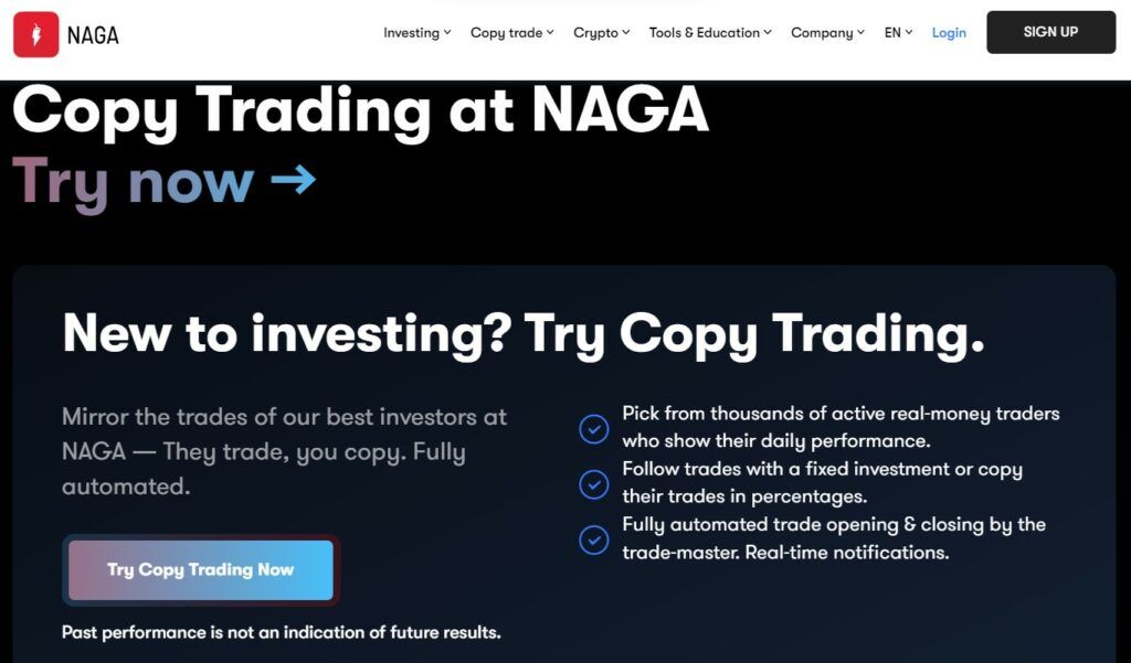 Copy trading at Naga