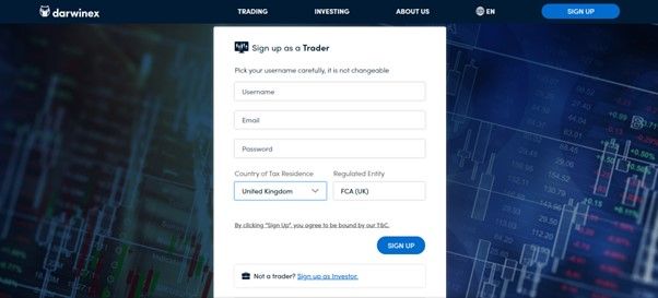 Fill the register form to open a Darwinex demo account