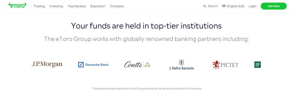 etoro banking partners
