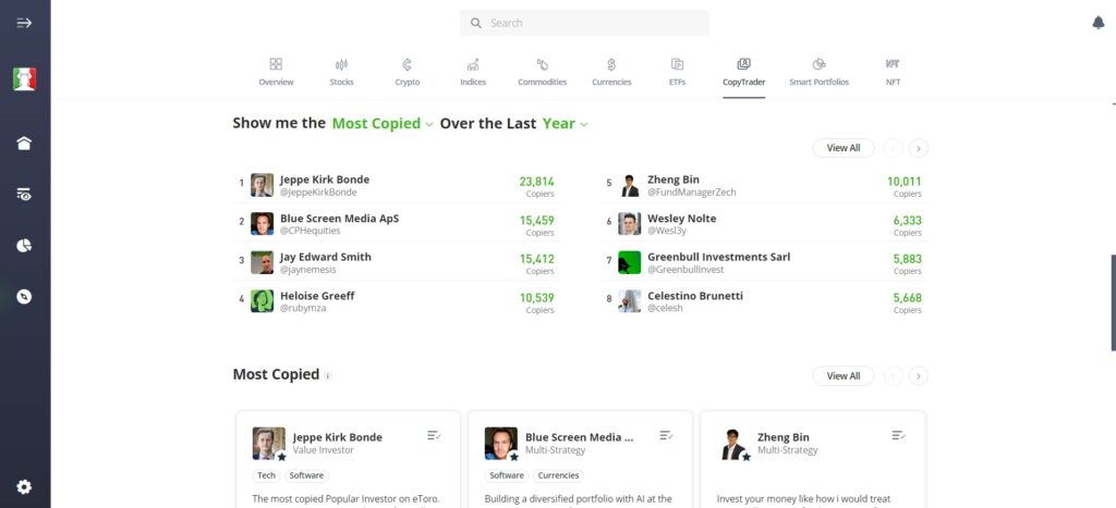 etoro copy trading features