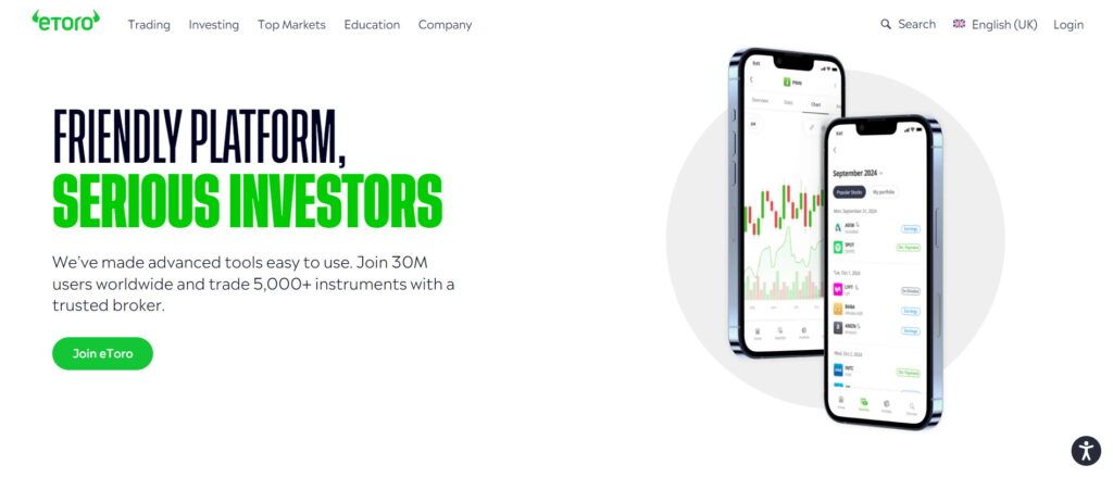 eToro homepage