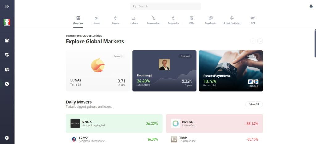 etoro platform interface