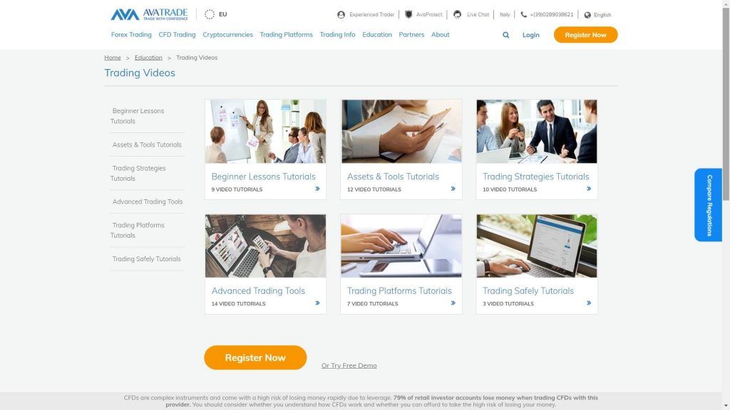 avatrade trading videos webpage