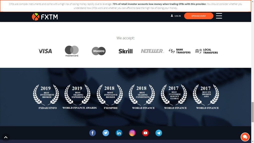 fxtm deposit methods webpage