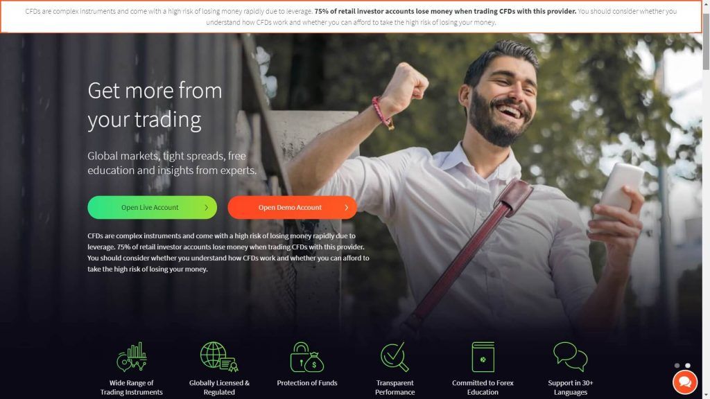 fxtm website homepage