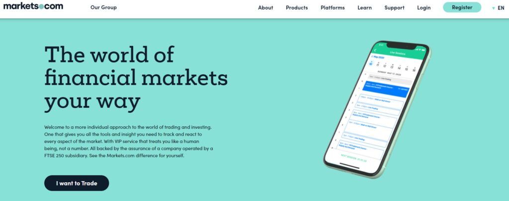 Presentation of trading with Markets.com