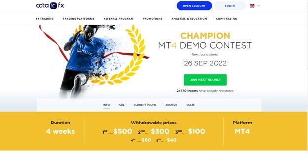 The OctaFX demo contest on MT4