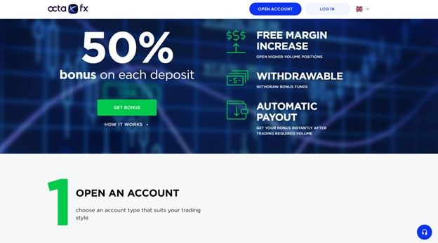 OctaFX 50% deposit bonus
