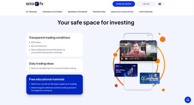 OctaFX transparent conditions for trading
