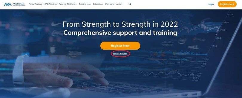avatrade homepage choose demo account 