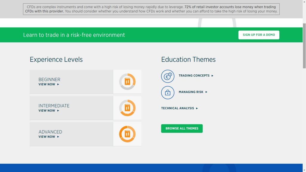 education section on the forex.com website