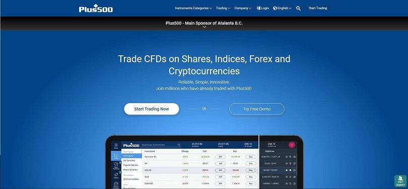 plus500 demo account button