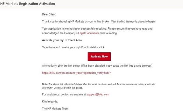 HotForex will send an e-mail to confirm your demo account