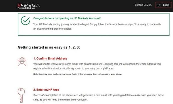 You successfully completed the register form for a HotForex demo account
