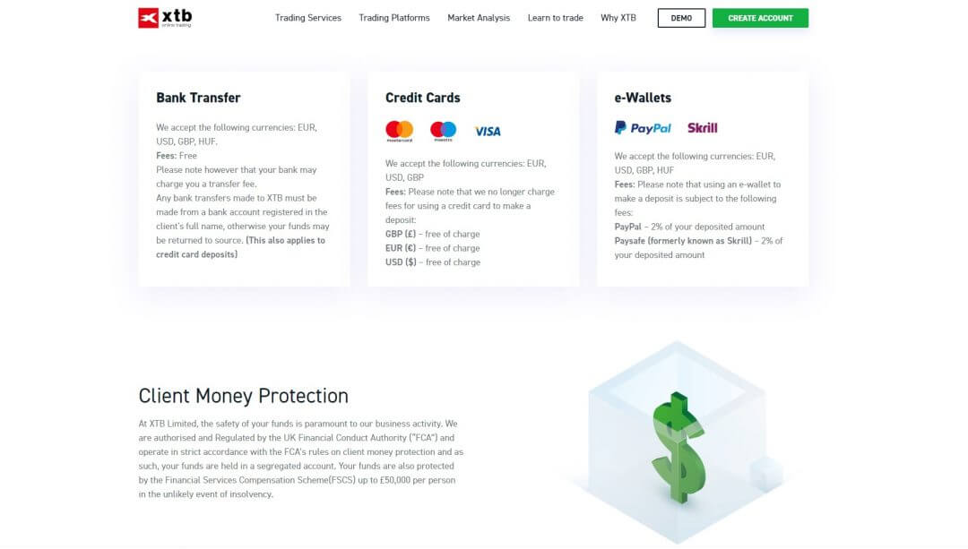 xtb funding methods
