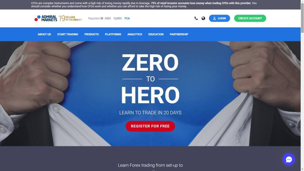 admiral markets education section webpage