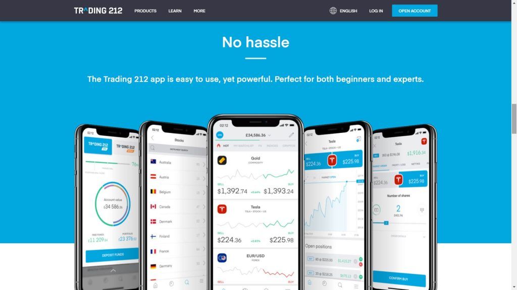 trading 212 mobile app features
