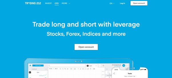 Open your Trading 212 demo account from the homepage