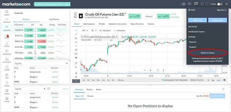 markets.com demo webtrader switch to demo