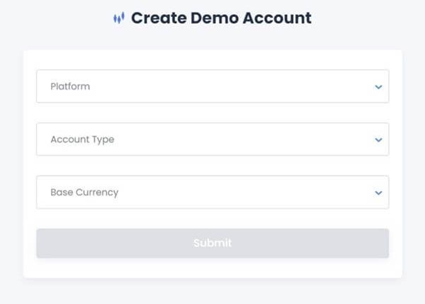Choose the demo account you wish with HYCM