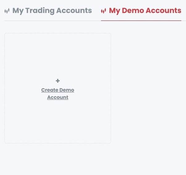 Create a new demo account from the HYCM dashboard