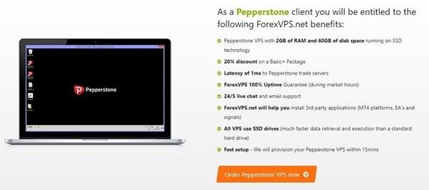 Pepperstone free VPS by FXVM