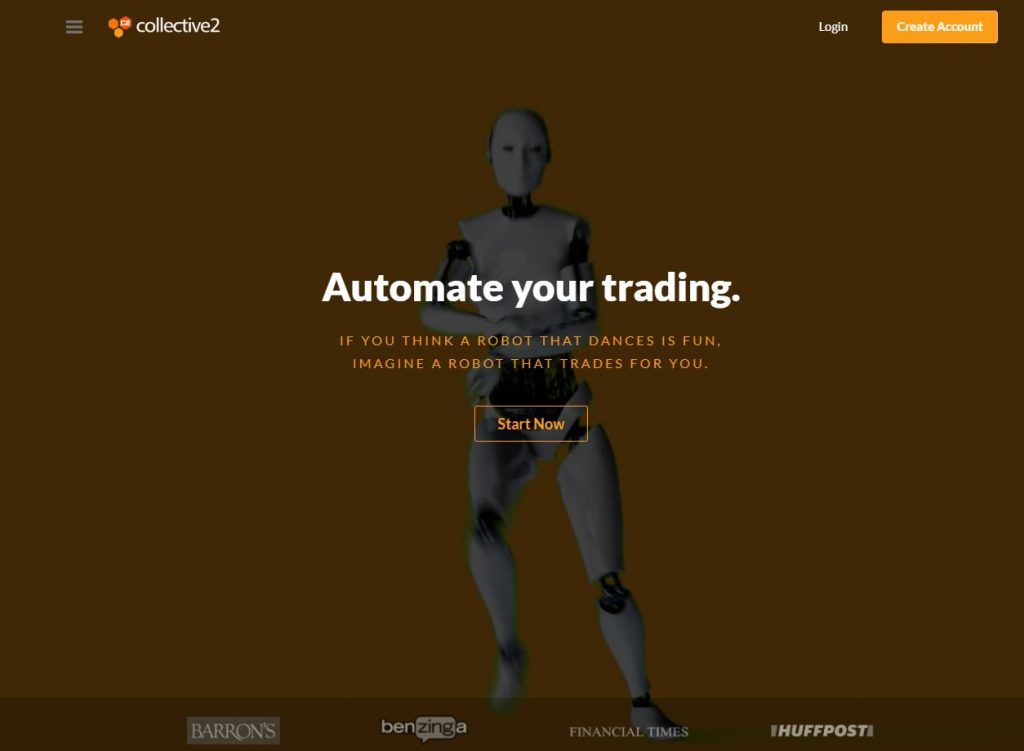 The homepage of Collective2