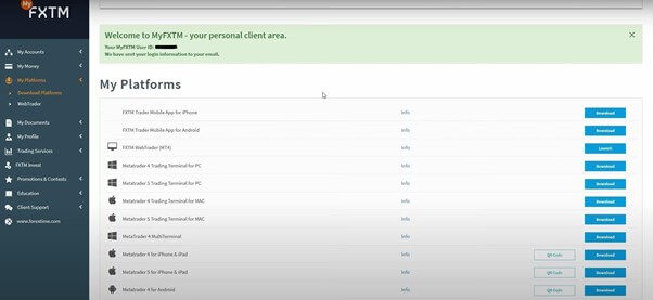 The trading platforms with fxtm demo account