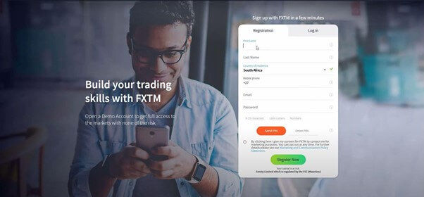 The FXTM register form
