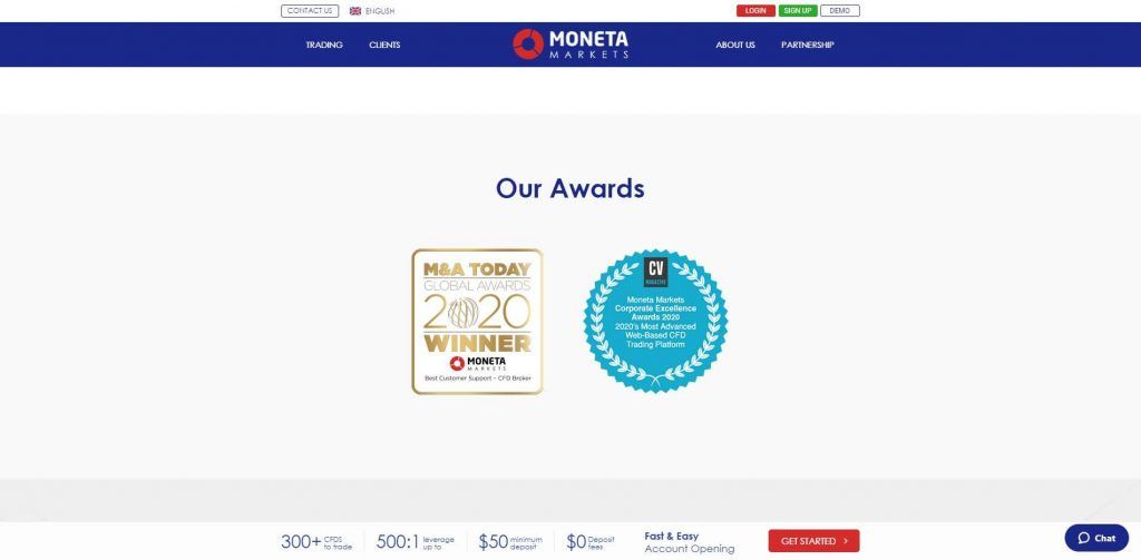 moneta markets awards won