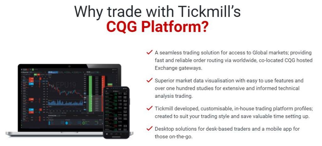 The CQG platform on TickMill