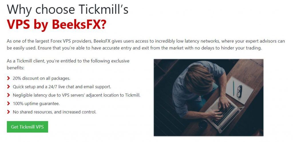 The VPS service offered by TickMill
