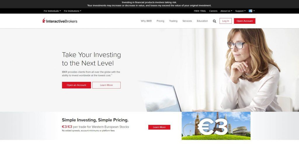 interactive brokers website homepage