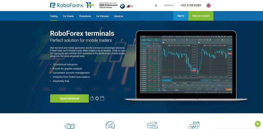 roboforex web and mobile terminals