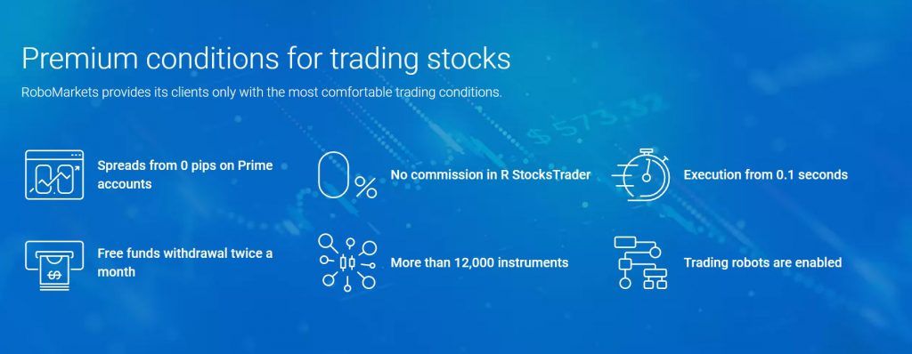 Trading conditions for stocks at RoboMarkets
