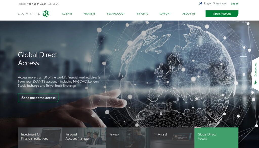 EXANTE homepage