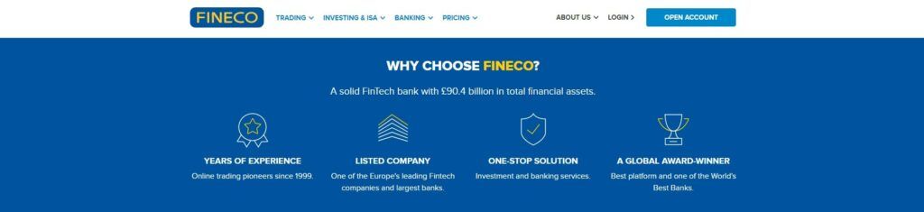 fineco trading features page