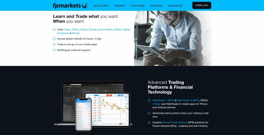 fp markets trading features
