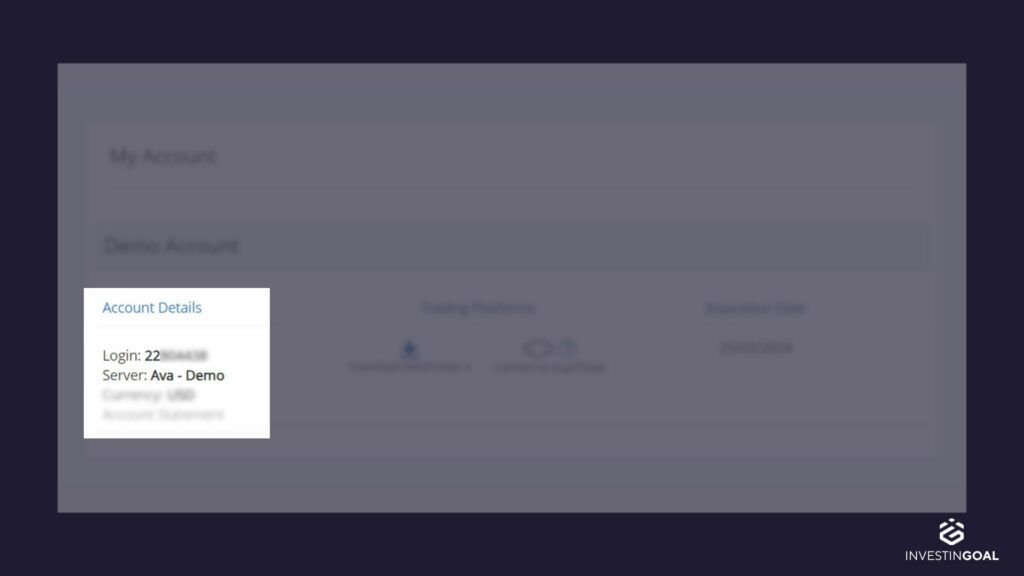 login information for MT4