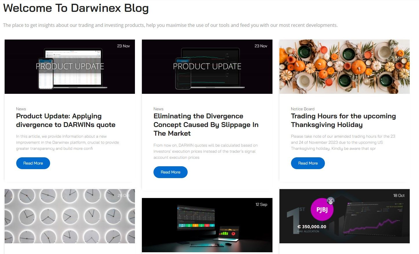 Darwinex blog to get insights about trading and investing products