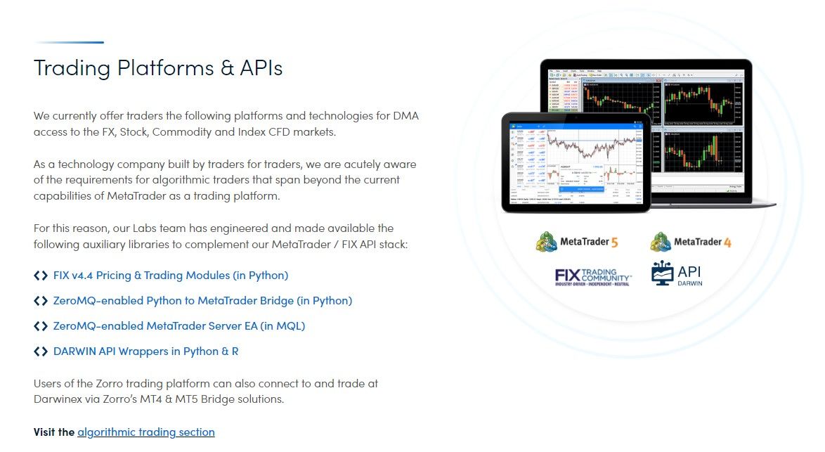 Darwinex trading platforms and APIs
