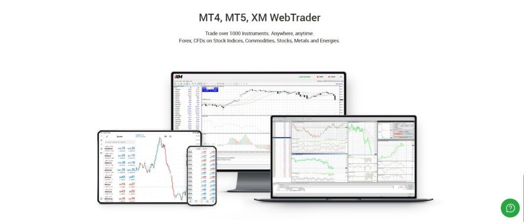 Trading platforms available at XM