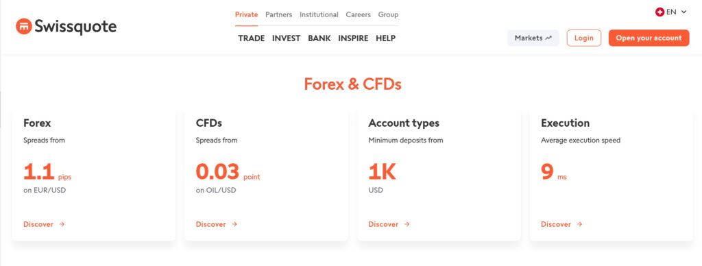 swissquote forex commissions