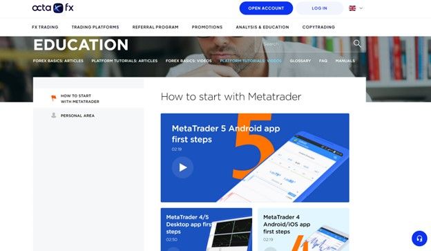 How to start with MetaTrader at OctaFX