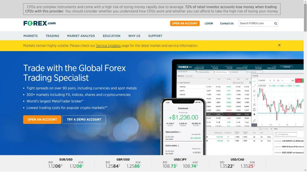 forex.com website homepage