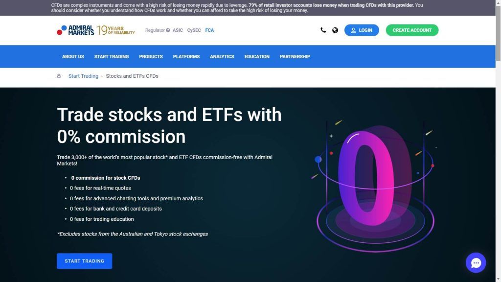 admiral markets commissions webpage