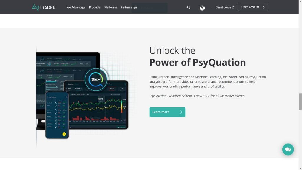 axitrader psyquation trading platform features