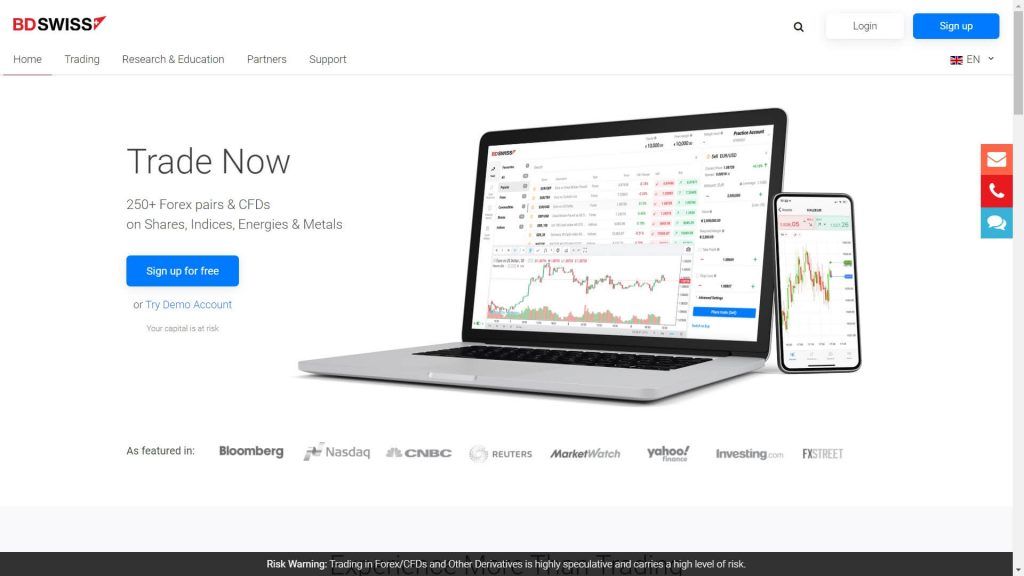 bdswiss available assets homepage