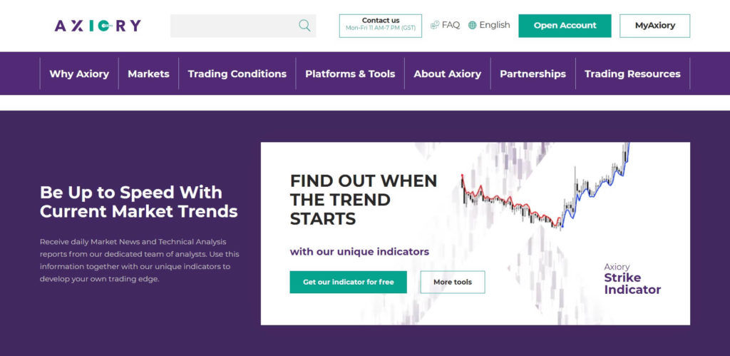 With Axiory you can also discover all the market trends