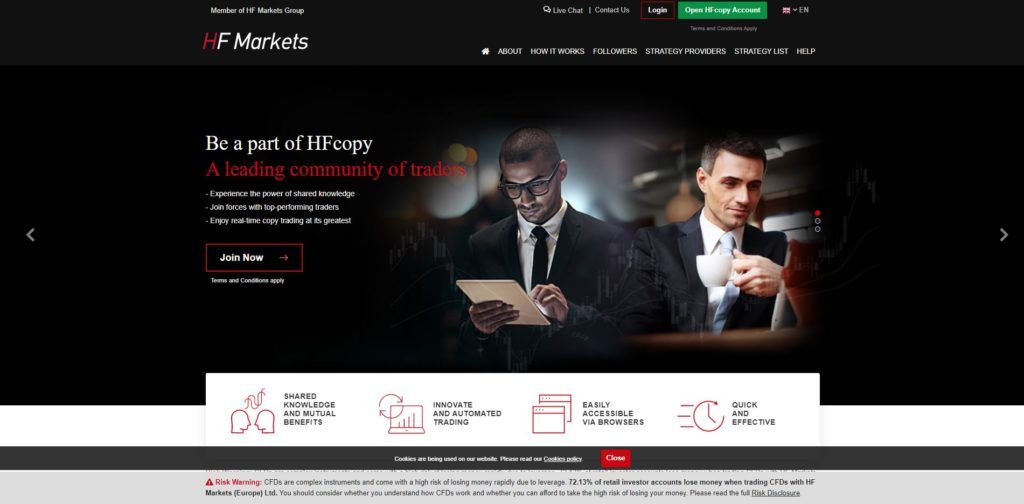 hf markets copy trading features